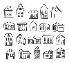 Hand drawn house vector set