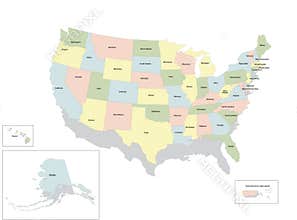 United states of America political map
