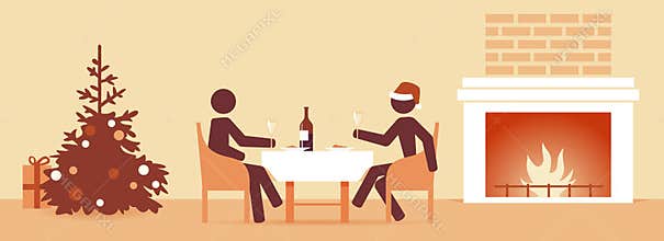 Two man celebrate christmas