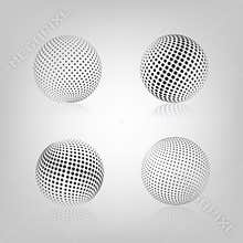 Sphere with halftone fill, vector illustration.