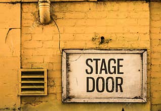 Grungy Stage Door Sign