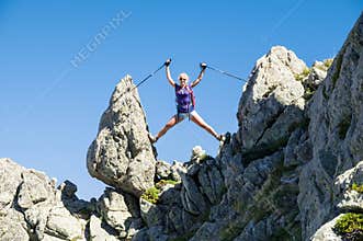 Girl Enjoying Mountain Hiking