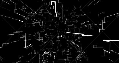 Abstract background with geometric pattern, futuristic perspective black and white grey