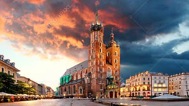 Krakow Market Square, Poland, Time lapse