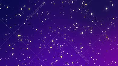 Glowing white yellow sparkles on a purple blue background