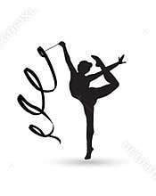 Gymnast girl with ribbon World Competition Paris 2027 Japan Germany London Europe USA