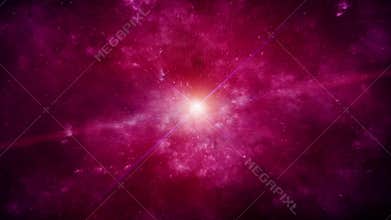 Flickering Violet Supernova with Nebula on background
