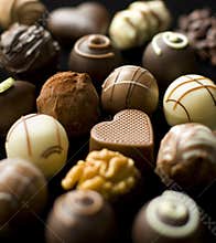Delicious chocolate pralines
