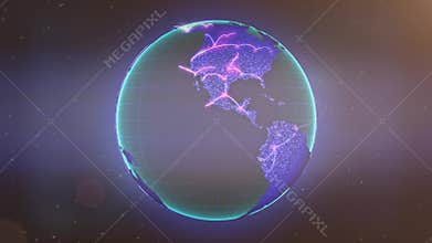 Global connections as flying paths light streaks