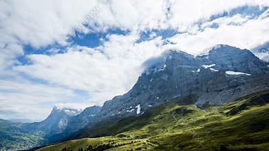 Eiger in Bernese Oberland in Switzerland - Time Lapse Video