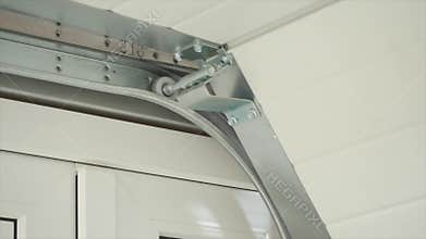 Close up on mechanical garage door opener mechanism