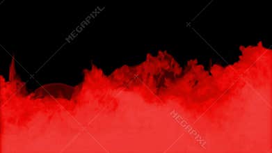 RED INK BACKGROUND. INK IN WATER SERIES. 3d render voxel graphics. On black background. See other version. Version 1
