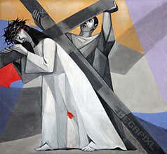 5th Stations of the Cross, Simon of Cyrene carries the cross