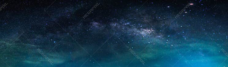 Landscape with Milky way galaxy. Night sky with stars