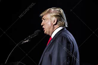 OCTOBER 15, 2016, EDISON, NJ - Donald Trump speaks at Edison New Jersey Hindu Indian-American rally for 'Humanity United Against T