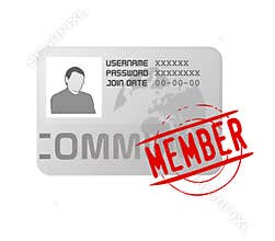 Vector membership profile card icon