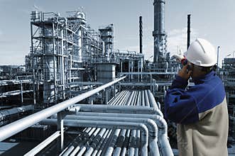 Engineer and oil refinery