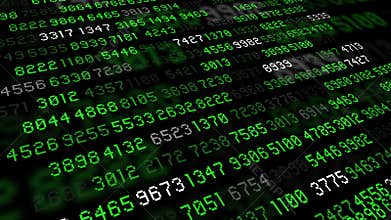 Big data stream numbers green and white