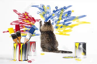 Cat Painting Wall