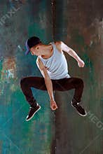 The man dancing hip hop choreography