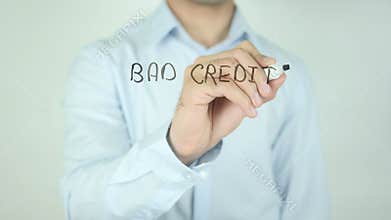 Bad Credit ? We Can Help !, Writing On Transparent Screen