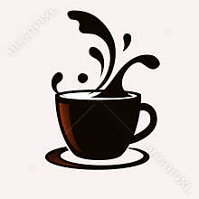 Coffee cup with splash illustration