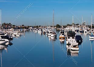Boats in Newport Beach Harbor California
