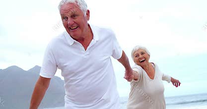 Happy senior couple having fun