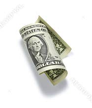 Rolled One Dollar Bill