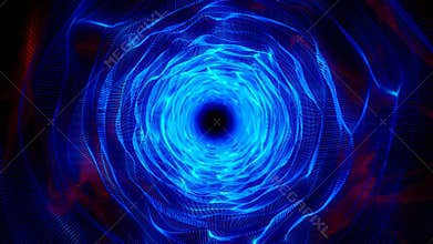Blue Red Organic Wavy Tunnel Abstract Animation Background