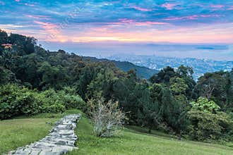 George Town City view from Penang Hill during dawn