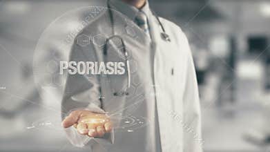 Doctor holding in hand Psoriasis