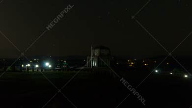 Time lapse of auto traffic light trails at Vista House Crown Point in Oregon 4k