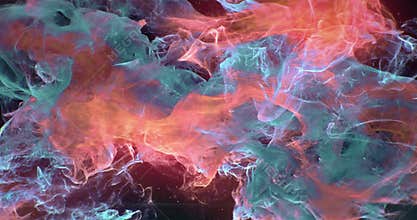 Motion Background VJ Loop - Dark Cyan Orange Blue Particles 4k