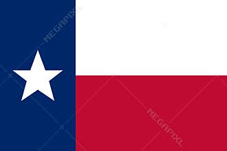 National Texas flag, official colors and proportion correctly. Vector illustration.