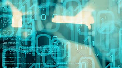 Computer worm trojan virus, cyber attack motion background