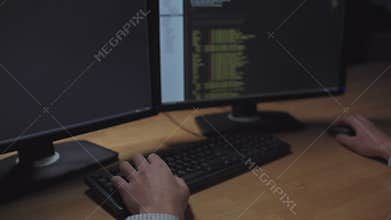 Professioonal hacker being involved in hacker attack