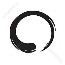 Zen Circle Logo Hand Drawn Shape