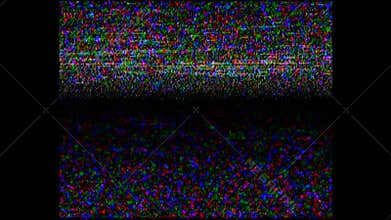 Analog TV signal HD VHS retro video recording cassette, TV channels error. Screen, noise Static flicker with Noise Sound