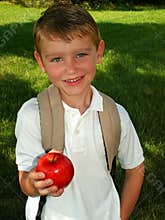 Boy going back to school