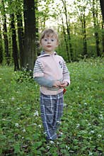Little girl in the woods