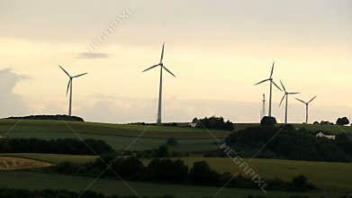 Wind turbines in windmill farm