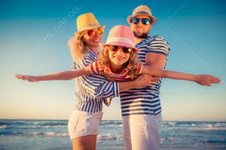 Happy family having fun on summer vacation
