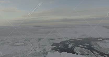 Flight over the Arctic Ocean