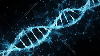 Abstract Motion Background - Digital Binary Polygon Plexus DNA molecule 4k Loop