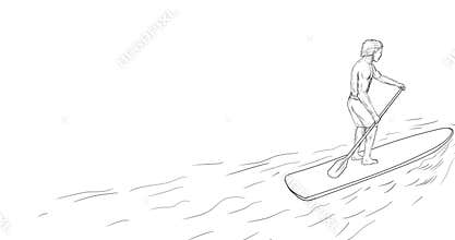 Surfer Dude Stand Up Paddle 2D Animation