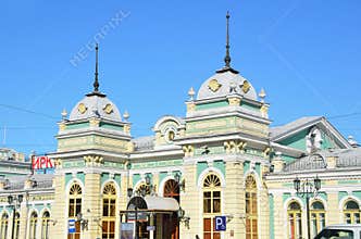 Irkutsk, Russia, March, 17, 2017. The building of the railway station in Irkutsk