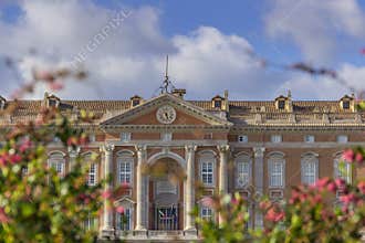 Caserta Palace Royal Garden,Italy Campania.Detail of main facade.
