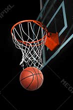 Basketball Going Through Hoop