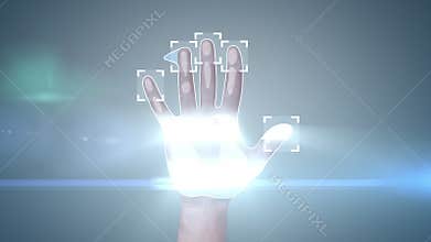 Fingerprint Access. 3d animation